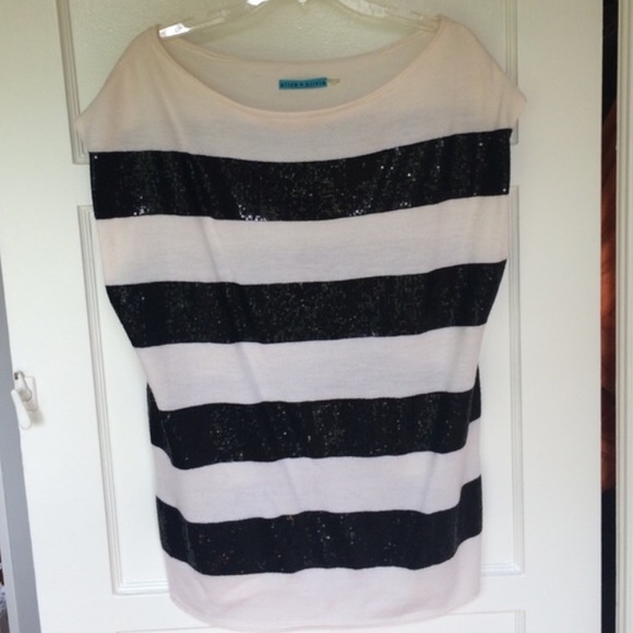 Alice + Olivia Sweaters - Alice + Olivia Striped Sequin Sweater